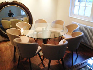 Maxwell, Roy Doris Armchairs with Wood Legs and Cappuccino Leather